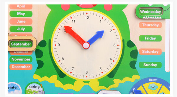 Montessori Wooden Toys Baby Weather Season Calendar Clock Time Cognition Preschool Educational Teaching Aids Toys For Children - Image 4