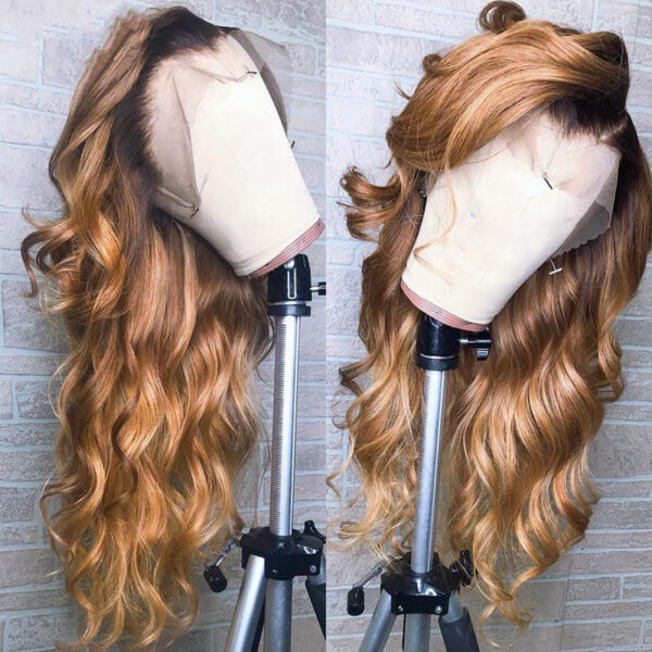 Ombre Lace Front Human Hair Wigs Remy Colorful - Image 5