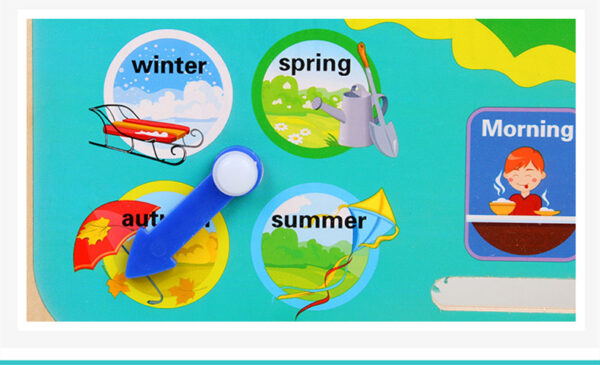 Montessori Wooden Toys Baby Weather Season Calendar Clock Time Cognition Preschool Educational Teaching Aids Toys For Children - Image 7