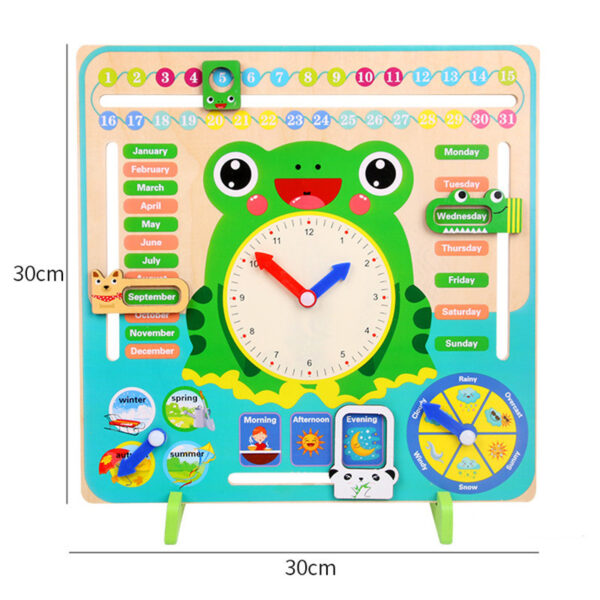 Montessori Wooden Toys Baby Weather Season Calendar Clock Time Cognition Preschool Educational Teaching Aids Toys For Children - Image 6