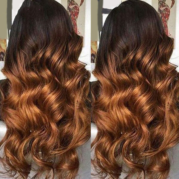 Ombre Lace Front Human Hair Wigs Remy Colorful - Image 2