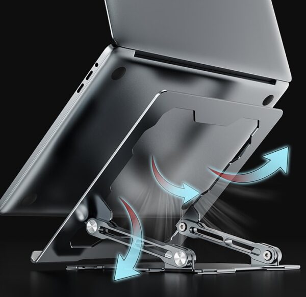 Adjustable Laptop Stand Portable Computer Stand Aluminum Alloy Laptop Riser Compatible Laptop Stand Holder - Image 2