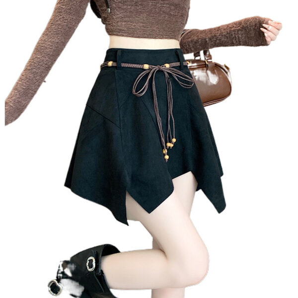 Irregular Suede Skirt Autumn And Winter - Image 3