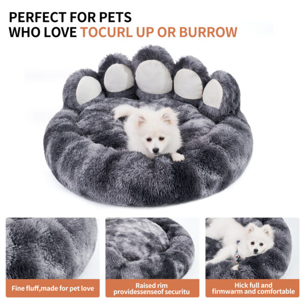 Cute Dog Bear Paw Shape Dog Bed, Dog Beds & Furniture For Small And Medium Dogs, Cozy Plush Cute Cat Beds For Indoor Cats - Image 9