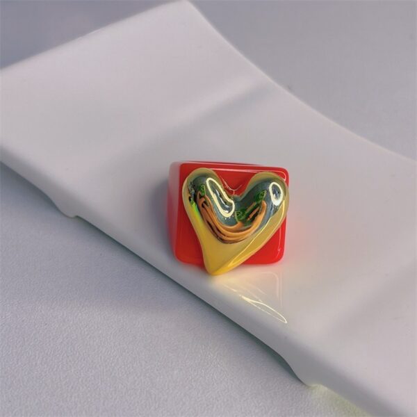 Electroplated Gold Heart-shaped Ring For Women - Image 7