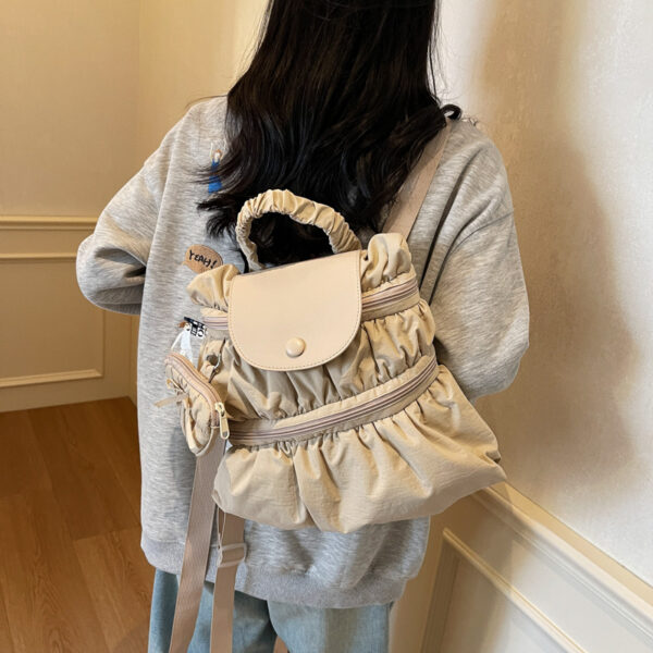 Women's Fashionable Pleated Backpack - Image 7