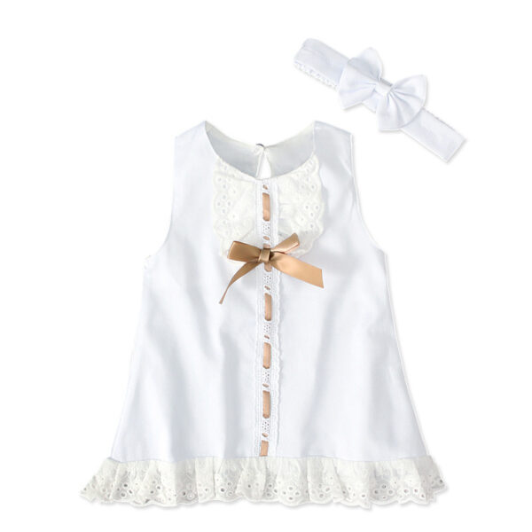 Girls baby sleeveless bow skirt - Image 2