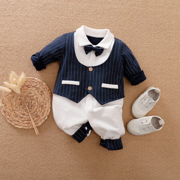 Baby Jumpsuit Spring And Autumn Models Foreign Trade Gentleman Baby Clothes Long-Sleeved Baby Clothes Baby Clothes - Image 9