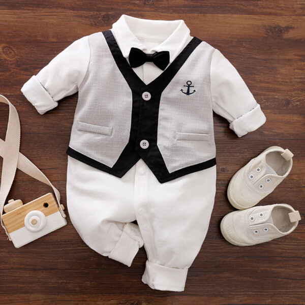 Baby Jumpsuit Spring And Autumn Models Foreign Trade Gentleman Baby Clothes Long-Sleeved Baby Clothes Baby Clothes - Image 10