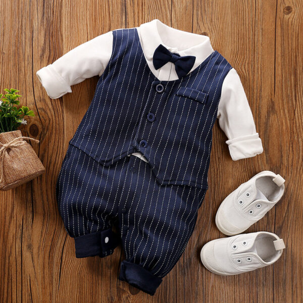 Baby Jumpsuit Spring And Autumn Models Foreign Trade Gentleman Baby Clothes Long-Sleeved Baby Clothes Baby Clothes - Image 2