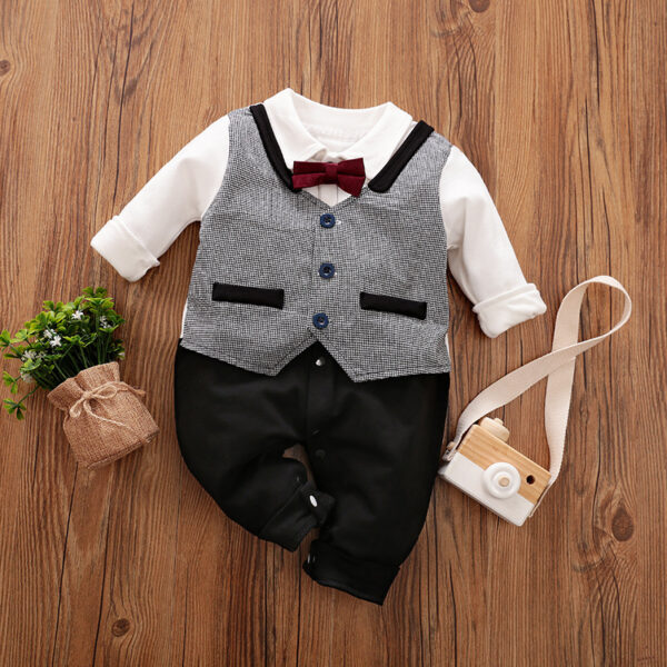 Baby Jumpsuit Spring And Autumn Models Foreign Trade Gentleman Baby Clothes Long-Sleeved Baby Clothes Baby Clothes - Image 3