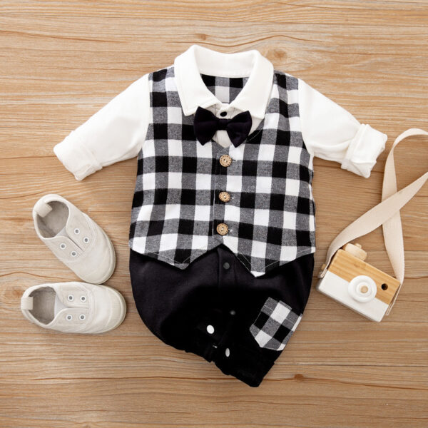 Baby Jumpsuit Spring And Autumn Models Foreign Trade Gentleman Baby Clothes Long-Sleeved Baby Clothes Baby Clothes - Image 6