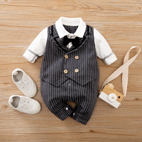 Baby Jumpsuit Spring And Autumn Models Foreign Trade Gentleman Baby Clothes Long-Sleeved Baby Clothes Baby Clothes - Image 4