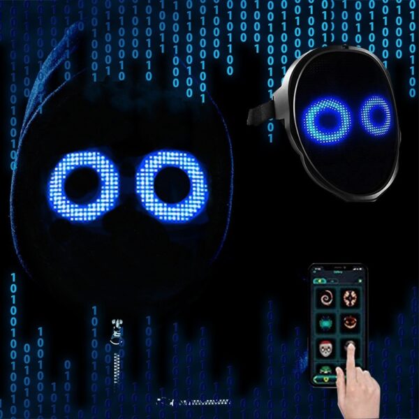Halloween Face Masks Full Color LED Luminous Mask Face Changing Mask Party Bar Props - Image 8