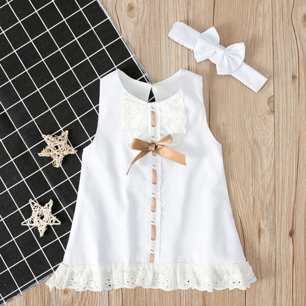 Girls baby sleeveless bow skirt - Image 6