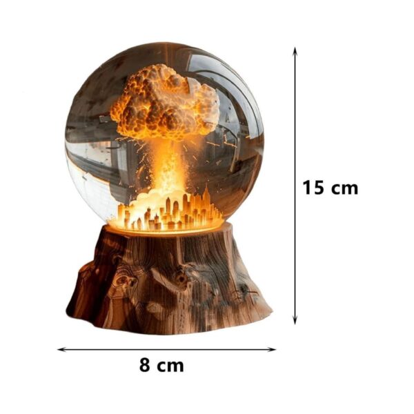 Atomic Bomb Explosion Lamp, Nuclear Explosion Lamp, 3D Mushroom Cloud Explosion Night Light, Atomic Bomb Model Atmosphere Lamp, LED Resin Night Light, Beside Lamp, Desk Lamp, Table Lamp - Image 3