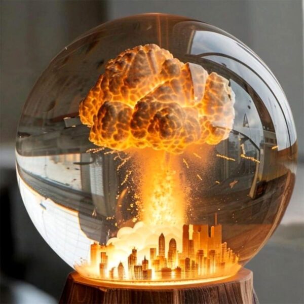 Atomic Bomb Explosion Lamp, Nuclear Explosion Lamp, 3D Mushroom Cloud Explosion Night Light, Atomic Bomb Model Atmosphere Lamp, LED Resin Night Light, Beside Lamp, Desk Lamp, Table Lamp - Image 7