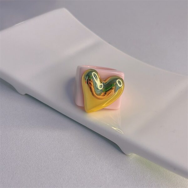 Electroplated Gold Heart-shaped Ring For Women - Image 2