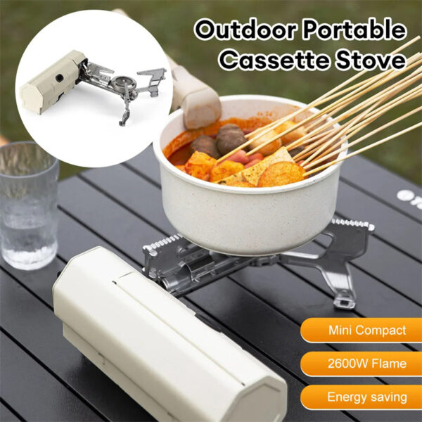 Camping Gas Stove Portable Folding Cassette Stove Outdoor Hiking BBQ Travel Cooking Grill Cooker Gas Burner Food Heating Tool Kitchen Gadgets - Image 2