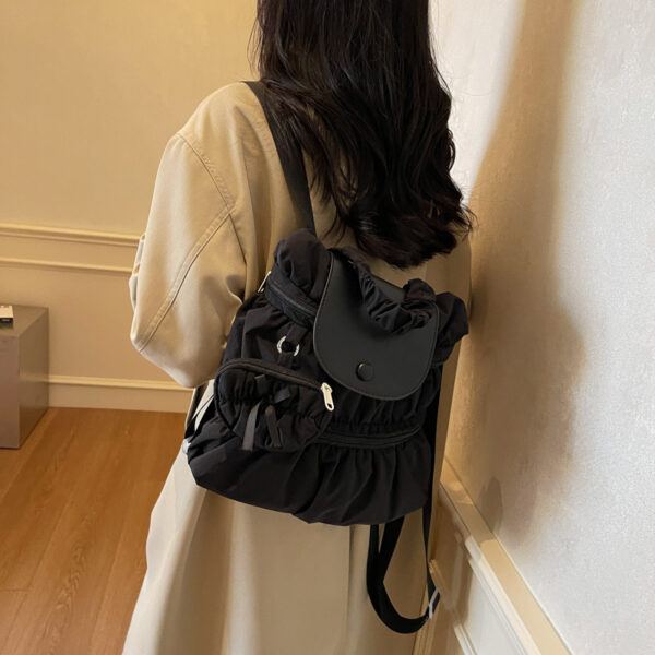 Women's Fashionable Pleated Backpack - Image 2