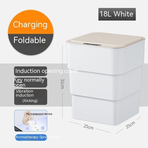 Smart Trash Can With Lid For Bedroom And Living Room Kitchen Storage Box Trash Can Induction Small Car Box Automatic Smart Dustbin Smart Trash Bin - Image 9