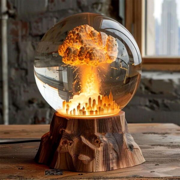 Atomic Bomb Explosion Lamp, Nuclear Explosion Lamp, 3D Mushroom Cloud Explosion Night Light, Atomic Bomb Model Atmosphere Lamp, LED Resin Night Light, Beside Lamp, Desk Lamp, Table Lamp - Image 6