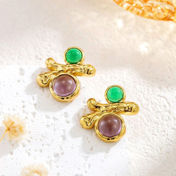 Fashion Retro Court Irregular Texture Tree Branch Ear Studs - Image 6
