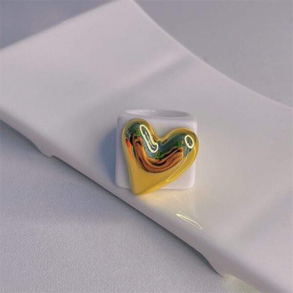 Electroplated Gold Heart-shaped Ring For Women - Image 6