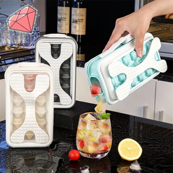 2in1 Portable Silicone Ice Ball Mold Ice Maker Water Bottle Ice Cube Mould Bottle Creative Ice Ball Diamond Curling Summer Kitchen Gadgets - Image 3