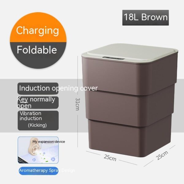 Smart Trash Can With Lid For Bedroom And Living Room Kitchen Storage Box Trash Can Induction Small Car Box Automatic Smart Dustbin Smart Trash Bin - Image 8