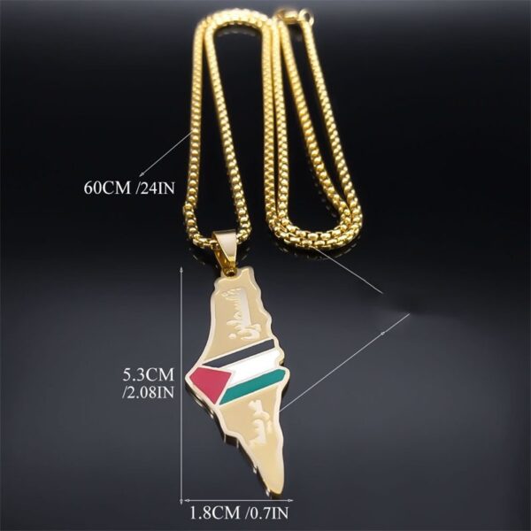 Palestine Map Pendant Necklaces For Men Women Stainless Steel Gold Color Palestinians Ethnic Map Jewelry Gifts - Image 3