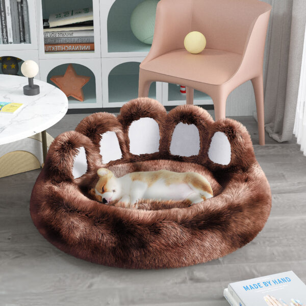 Cute Dog Bear Paw Shape Dog Bed, Dog Beds & Furniture For Small And Medium Dogs, Cozy Plush Cute Cat Beds For Indoor Cats - Image 4