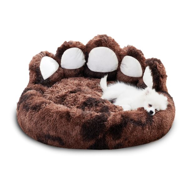 Cute Dog Bear Paw Shape Dog Bed, Dog Beds & Furniture For Small And Medium Dogs, Cozy Plush Cute Cat Beds For Indoor Cats - Image 2