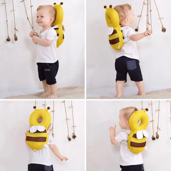 Head Back Protector Baby Protect Pillow Learn Walk Headgear Prevent Injured Safety Pad Prevention Fall Cartoon Bee Kids Pillows - Image 3