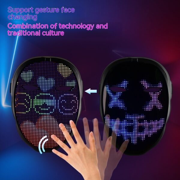 Halloween Face Masks Full Color LED Luminous Mask Face Changing Mask Party Bar Props - Image 7
