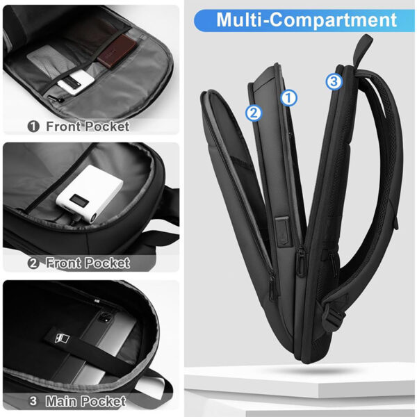 Computer Backpack Belt USB Charger Port - Image 8