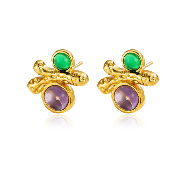 Fashion Retro Court Irregular Texture Tree Branch Ear Studs - Image 5