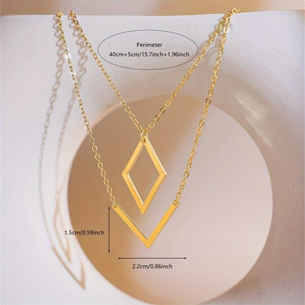 Women's Stainless Steel Fashion Stylish And Personalized Geometric Pendant Necklace - Image 3