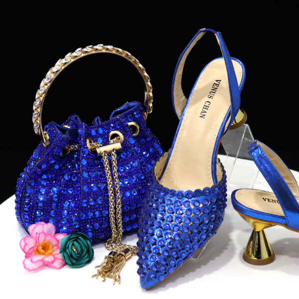 Luxury Set For Women - Studded Bucket Handbag and Elegant Heels - Image 6