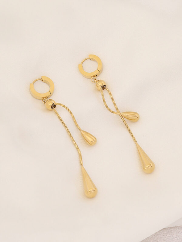 Women's Light Luxury Water Drop Tassel Necklace Earrings - Image 2