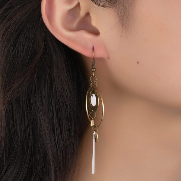 Cross-border European And American Style Asymmetric Personality Geometry Round Ring Earrings