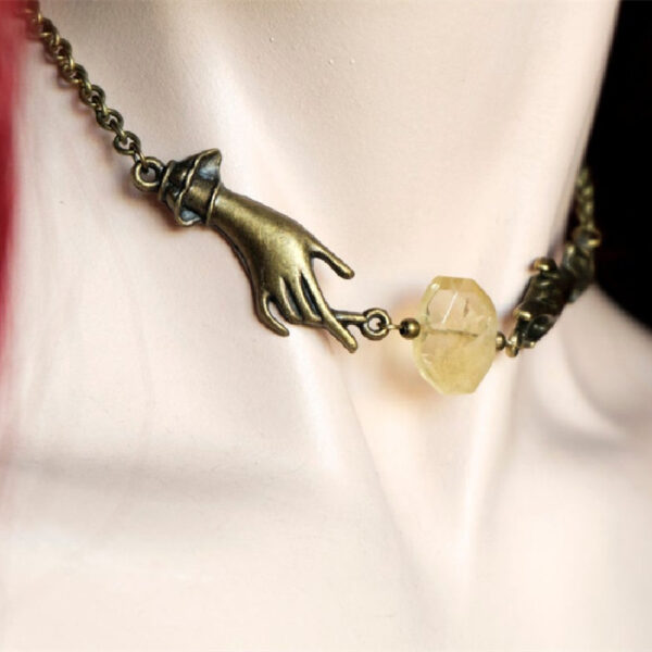 Bronze Hand Yellow Drunk Lemon Stone Fashion Ladies' Pendant Necklace - Image 3