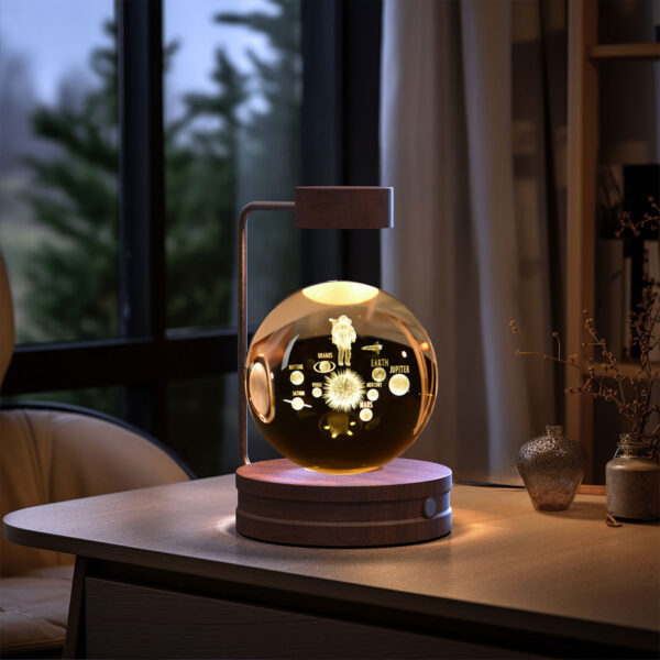 Crystal Ball Cosmic Dinosaur Indoor Night Light USB Power Warm Bedside Light Birthday Gift Night Lamp - Image 6