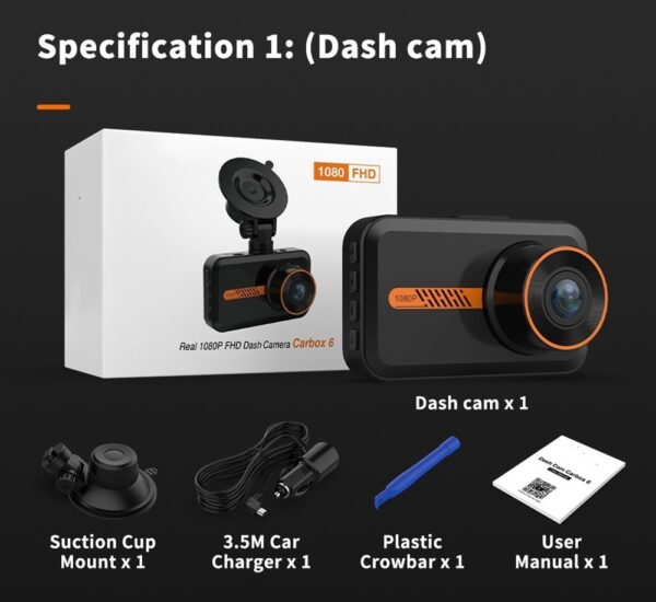 Dash Cam Front And Rear Car Camera Dual Dashcam 1080P FHD - Image 6