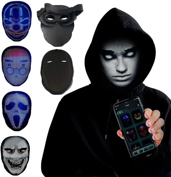 Halloween LED face mask with color changing lights