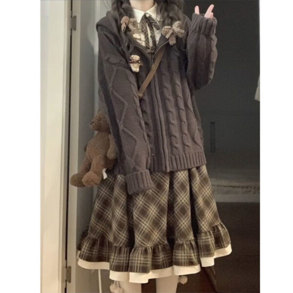 Women's Dress Sweater Coat Two-piece Set - Image 4