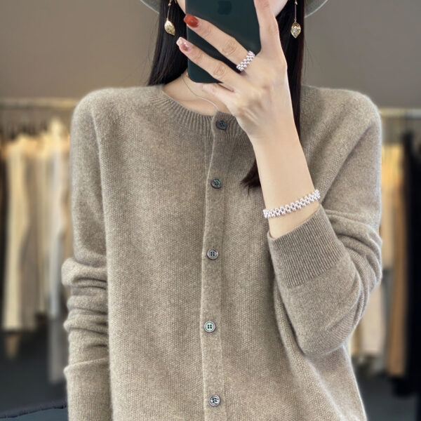 Cardigan Plus Size Coat Loose Round Neck Sweater - Image 6