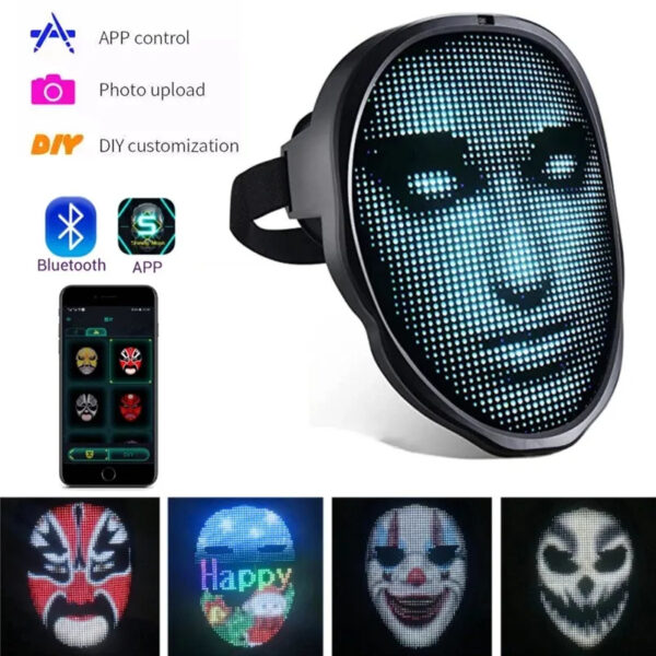 Halloween Face Masks Full Color LED Luminous Mask Face Changing Mask Party Bar Props - Image 9