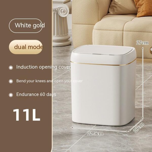 Smart Trash Can With Lid For Bedroom And Living Room Kitchen Storage Box Trash Can Induction Small Car Box Automatic Smart Dustbin Smart Trash Bin - Image 5