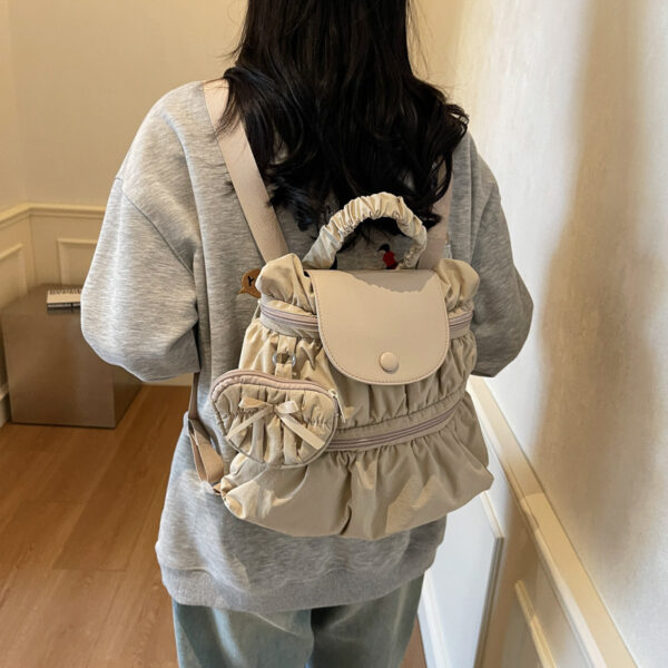 Women's Fashionable Pleated Backpack - Image 8